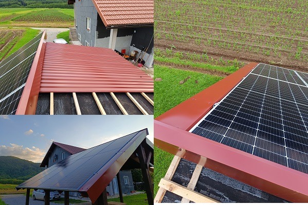 detalji limenih opšava i pokrova na solarnim panelima